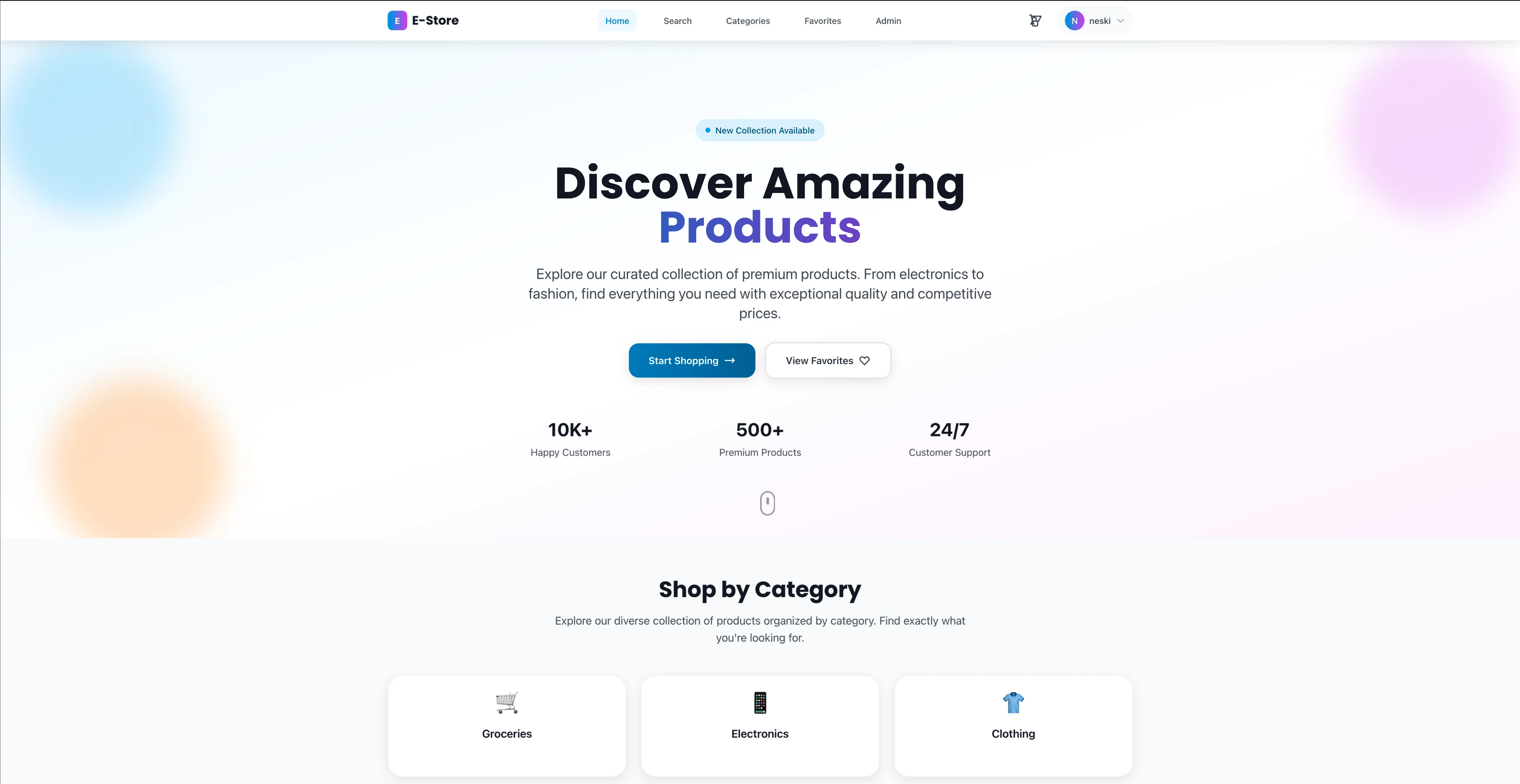 E-commerce Store hero