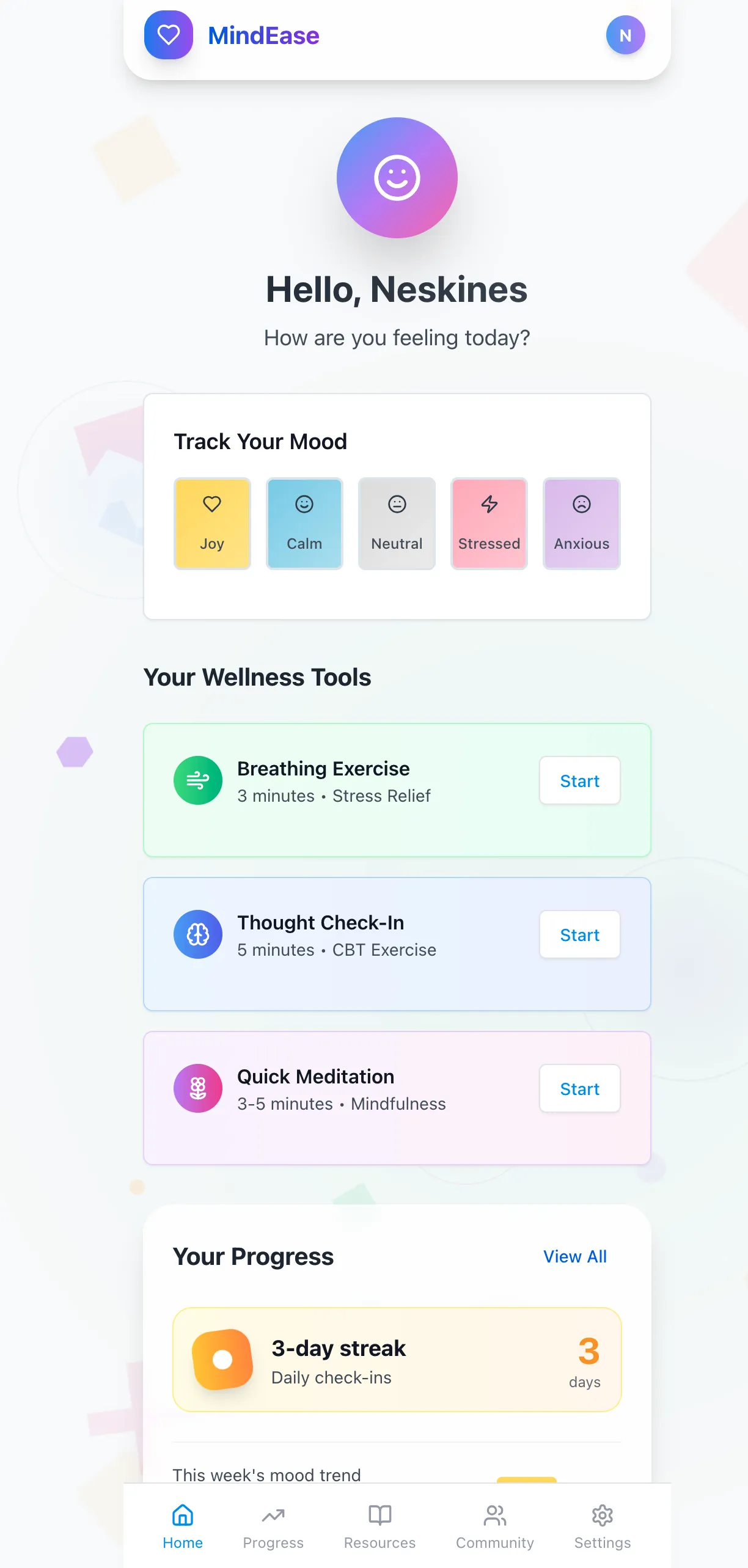 MindEase - AI Mental Health Tracker hero