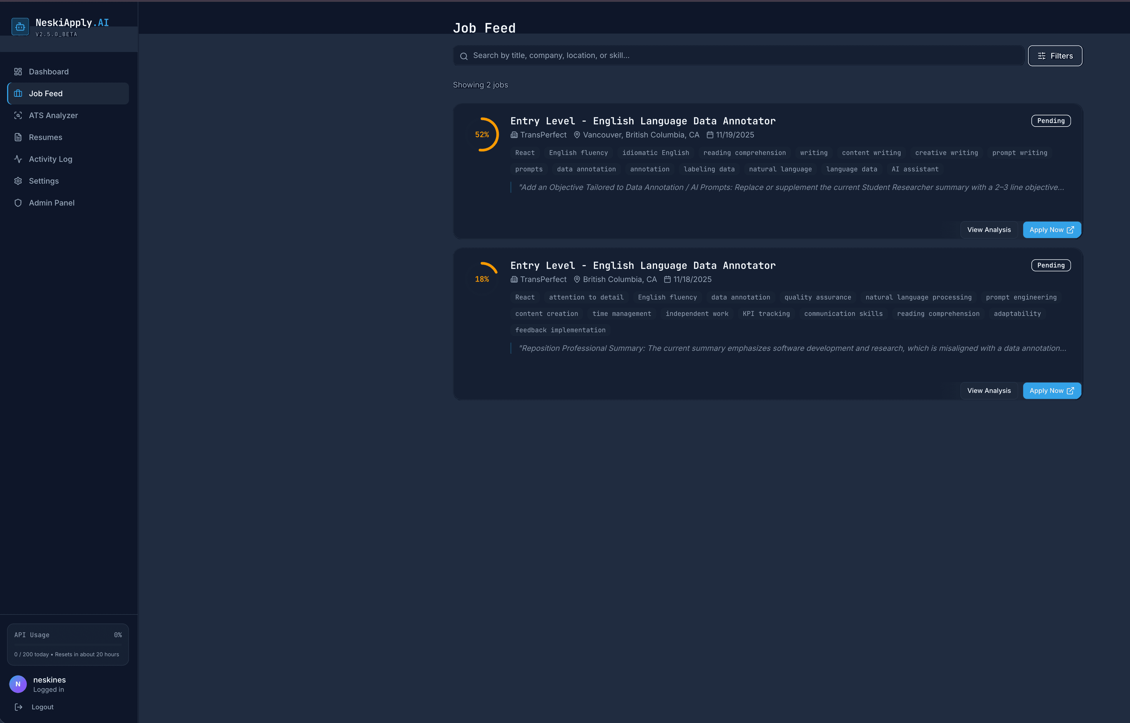 NeskiApply.AI screenshot 2