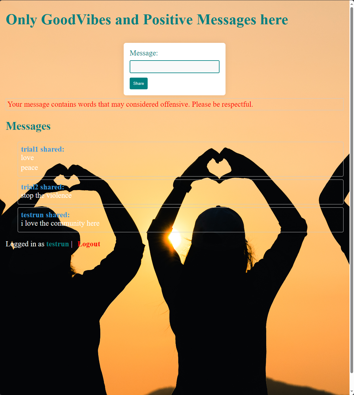 Spreading Positivity Social app screenshot 3